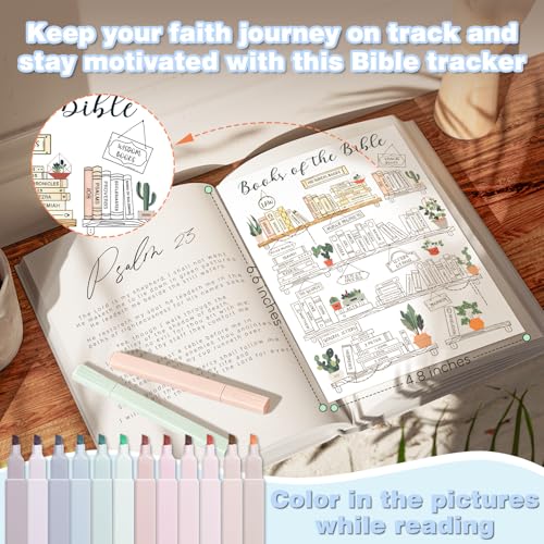 53 Pcs Bible Study Supplies, Bible Study Kit Journaling Supplies with 12 Bible Highlighters No Bleed and Tabs, 6 Pens, 6 Bookmarks, Books of the Bible Sticker and More, Christian Gifts for Women - color: Morandi