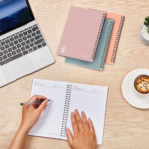 Lewtemi 6 Pack Small Left Handed Notebook 8"x5" Lefty Spiral Notebooks Wire Bound Mini Notebook 50 Sheets College Ruled Paper Journal(Bright Color) - color: Bright Color