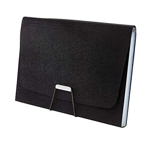 Staples Reinforced Expanding File, 7‑Pocket Accordion Organizer, Letter Size, Durable Poly Construction, Black – Ideal for Office & School Filing