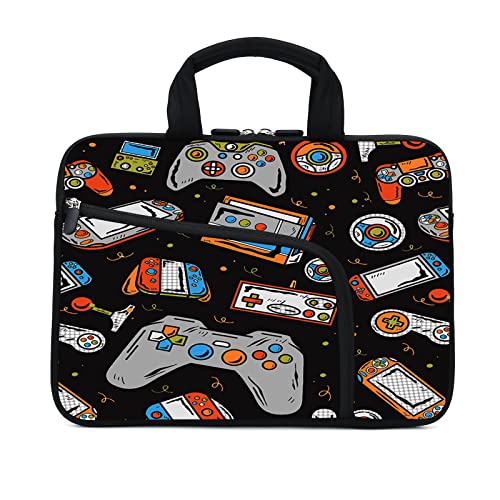 Laptop Sleeves 14 15 15.4 15.6 Chromebook Case Notebook Sleeve PC Messenger Bag Tablet Case Neoprene Handle Sleeve for Men Women, Two Pockets(Games-1) - color: Games-1