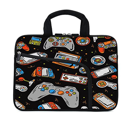 Laptop Sleeves 14 15 15.4 15.6 Chromebook Case Notebook Sleeve PC Messenger Bag Tablet Case Neoprene Handle Sleeve for Men Women, Two Pockets(Games-1) - color: Games-1