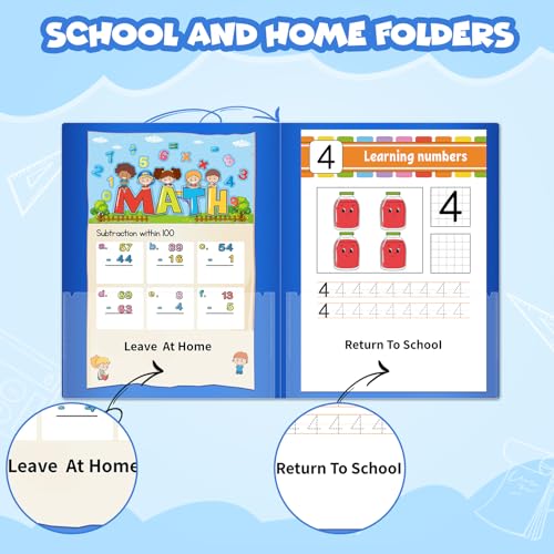 36 Pcs Parent Teacher Communication Folder with Clear Front Pocket, 2 Pocket Home School Folders Take Home Homework Folder for Students Classroom (36, Black) - color: Black