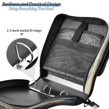 3 Ring Zipper Binder London City Landscape Binders Bag with Shoulder Strap 500 Sheets Paper Organizer Trapper Keeper Documents Storage File Folder for School Office - color: A2845