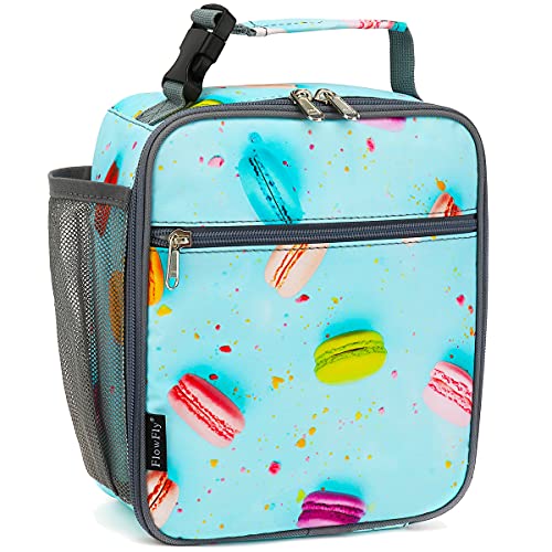FlowFly Kids Lunch box Insulated Soft Bag Mini Cooler Back to School Thermal Meal Tote Kit for Girls, Boys, Biscuits - color: Biscuits
