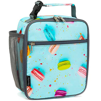 FlowFly Kids Lunch box Insulated Soft Bag Mini Cooler Back to School Thermal Meal Tote Kit for Girls, Boys, Biscuits - color: Biscuits
