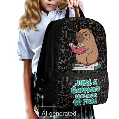 Cute Capybara Kids Bookbag Set 5 Pieces with Lunch Bag Pencil Case and Water Bottle Carrier Large Capacity School Backpack for Students - color: Cute Capybara-c