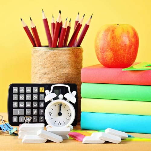 12 Count White Pencil Erasers Rectangular Rubber Eraser Bulk for Bag Supplies Gift Teacher Student - color: White