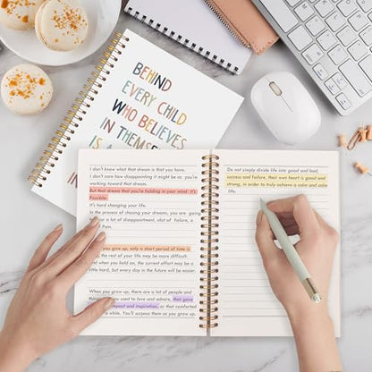 Trendy Teachers Spiral Notebooks, End of Year Teacher Gifts Journal for Writing, Teacher Appreciation Gifts Notebook for Note Taking, Teachers Office Supplies, 5.5x8.3 Inch - color: Trendy Teachers Spiral