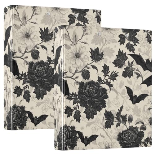 Goth Bath Round Ring Binders Crow (3) 1.5 Inch 3 Ring Binder with Clipboard Holds 200 Sheets Office Home School - color: Multicolored 16