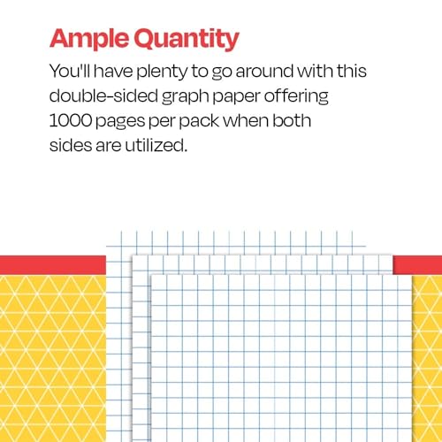 School Smart Graph Paper, 8-1/2 x 11 Inches, 1/4 Inch Rule, White, 500 Sheets - size: 8-1/2 x 11 Inches