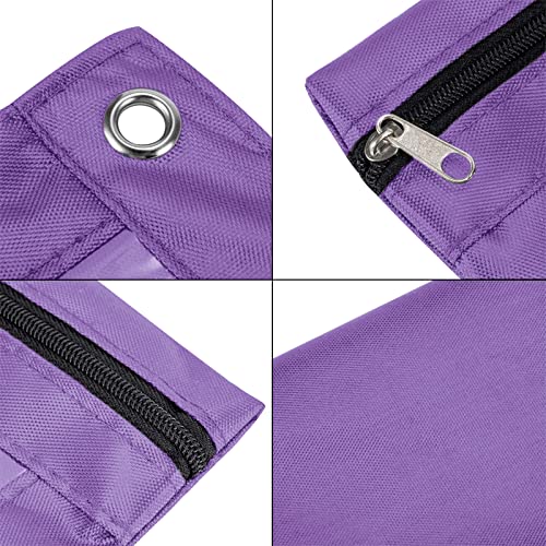 3-Ring Pen Pencil Pouch with Clear Window Stationery Bag Binder Case Classroom Organizers Purple - color: Purple