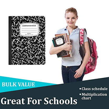 Composition Notebook College Ruled Composition Notebooks Bulk Marble College Ruled Notebook Hard Cover 100 sheets, 200 Pages 9.75” x 7.25”