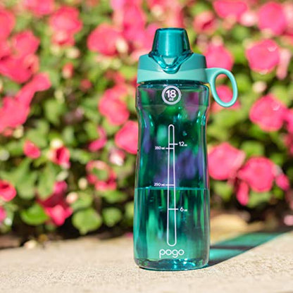 Pogo BPA-Free Tritan Plastic Water Bottle with Chug Lid,18 Oz, Teal - color: Teal, size: 18 Ounces