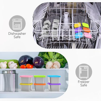 SOPHICO Stainless Steel Snack Containers for Kids, 6 oz Leak Proof Small Food Storage Container with Silicone Lid, 304 Metal Toddler Lunch Box for Daycare, School and Travel (6 Pack) - color: 6oz,mix,6pack