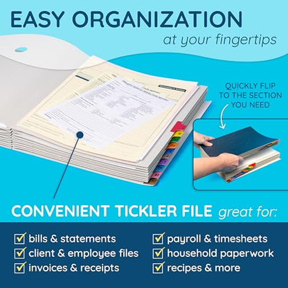 Blue Summit Supplies A-Z Desk File Sorter, Letter, 20 Dividers, Blue | Expanding alphabetical sorter, 20 A-Z dividers, for mail, files, invoices, and desktop organization