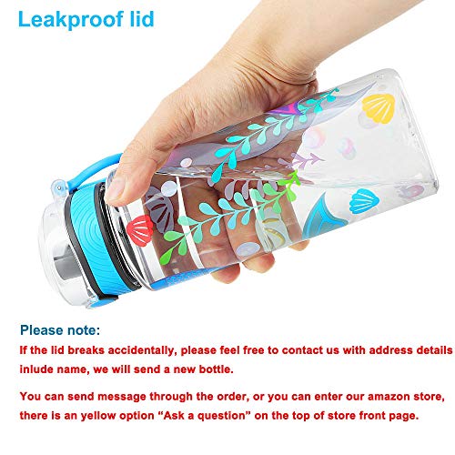 Cute Water Bottle for School Kids Girls, BPA FREE Tritan & Leak Proof & Easy Clean & Carry Handle, 23oz/ 680ml - Mermaid - color: Mermaid