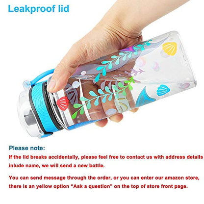 Cute Water Bottle for School Kids Girls, BPA FREE Tritan & Leak Proof & Easy Clean & Carry Handle, 23oz/ 680ml - Mermaid - color: Mermaid