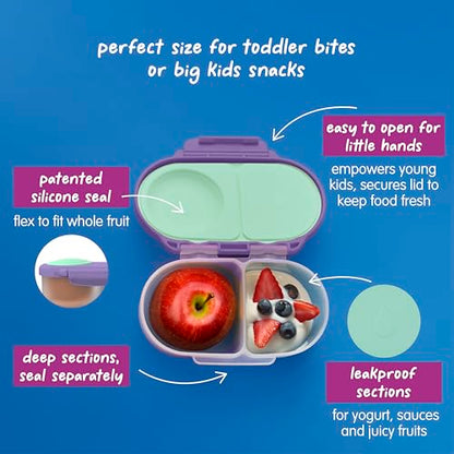 b.box Lunch Box Kids 2-pack, Mini Lunch Box + Snack Containers for Kids | 4.25 + 1.75 Cup Bento Box for Kids, Snack Box, Lunch Containers, Leak Proof, Dishwasher Safe, BPA Free, PFAS Free, Ages 4m+ - color: Lilac Pop