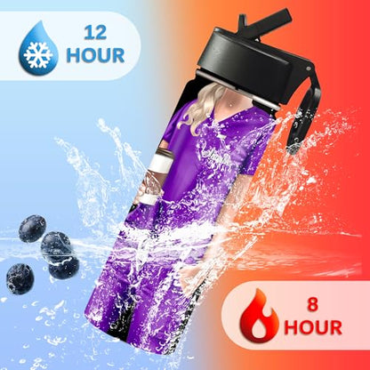 Custom Nurse Water Bottle 18/32oz Stainless Steel Insulated with Lid Personalized Nurse Gifts for Women Medical Staff Inspiration Gifts for Nurse Week Graduation Birthday Healthcare Worker - color: Design-6