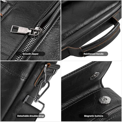 13 Inch Laptop Leather Sleeve for 2026-2022 MacBook Air 13 M5 M4 M3 M2 A3449 A3240 A3113 A2681, 13" MacBook Neo A18, Protective Carrying Bag Shoulder Travel Case with Pockets, Black - color: Black, size: 13 Inch