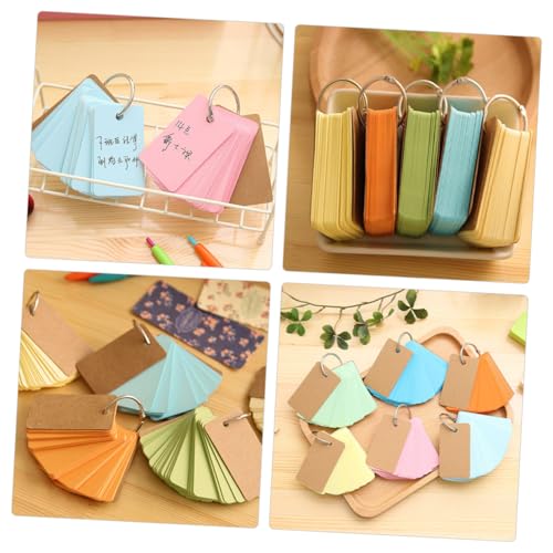 5pcs Metal Binder Ring Flash Cards for Studying Blank Index Note Cards Portable Words Memory