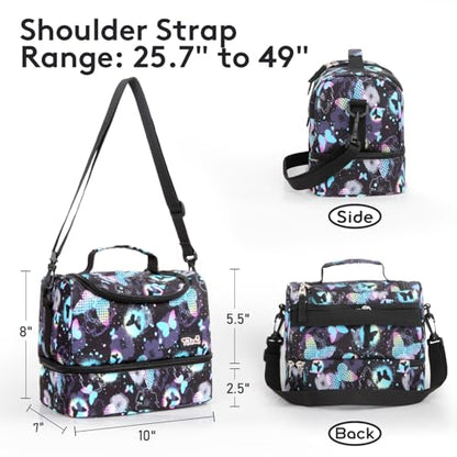 Tilami Rolling Backpack for Kids 18 Inch Double Handle Wheeled Bookbag for Boys & Girls for School & Travel,Butterfly - color: Butterfly