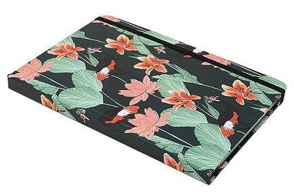 Beatrix & Luca College Ruled Notebook - A5 Journal – Lay Flat with Bookmark and Elastic Band - 160-Pages – 100 GSM Paper - Composition or Diary – Lined Pages - color: green pink storks