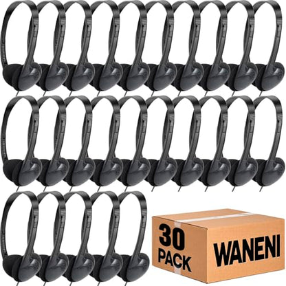 Kids Headphones Bulk 30 Pack for School Classroom Students Children Toddler Boys Girls Teen Adults - color: Black, size: 30 Pack