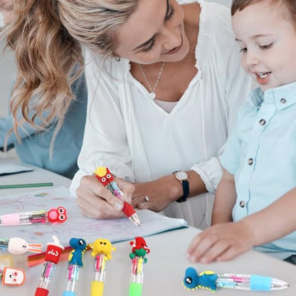 CZWZ 20Pcs Mini Multicolor Pens in One 4-in-1 Cute Pens Bulk for Kids, Fun Kawaii Ballpoint Pens for Birthdays and Children's Party Favors Gifts Teacher School Supplies - style: 20Pcs