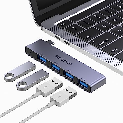 MOGOOD USB C to USB Hub 4 Ports USB Multiport Adapter | USB C Splitter with USB 3.0 Port,USB Type C Docking Station for MacBook Pro/Air2020/2019,Surface Pro and More - color: Sky Grey