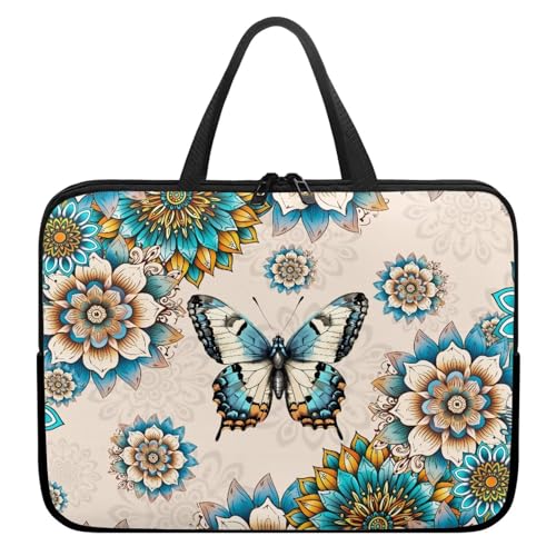 Bohemia Butterfly 10 Inch Laptop Sleeve, Laptop Cover Computer Bag Tablet Carrying Case with Handle Tote Bags Notebook Handbag Messenger Briefcase for Travel/Business/School/Work - color: Bohemia Butterfly, size: 10 Inch