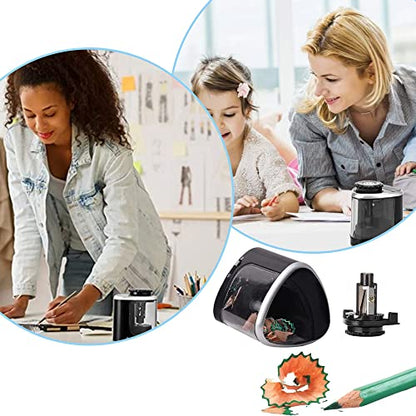 Electric Pencil Sharpeners Powerful Stall-Free Motor Portable Electric Battery Operated Pencil Sharpener Battery Powered Classroom Pencil Sharpeners for School Home Office Classroom