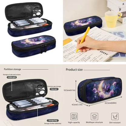 Floral Butterfly Backpack for Girls Boys Backpack with Lunch Box Water Bottle Pouch and Soft Pencil Case 4PCS Set Cute Bookbag with Side Pocket 17" Large School Bag Kids Back to School Gifts - color: Floral Butterfly