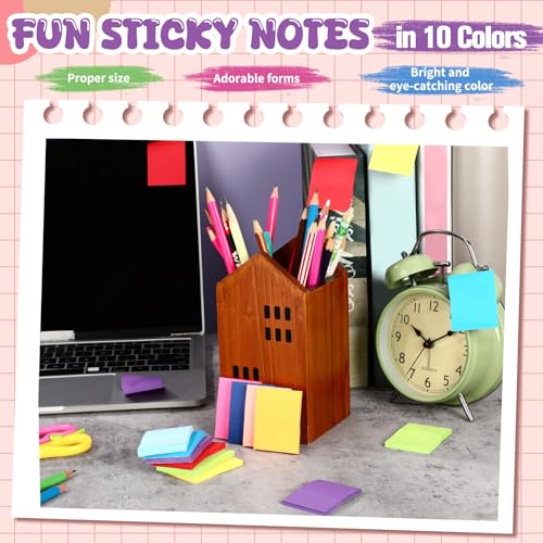 Zubebe 200 Pads 1.5 x 2 Inch Sticky Notes Bulk, Bright Colors Notepads Self Stick Note Square Memo Sticky for Office Back to School, 45 Sheets/pad - size: 1.5 × 2 Inch