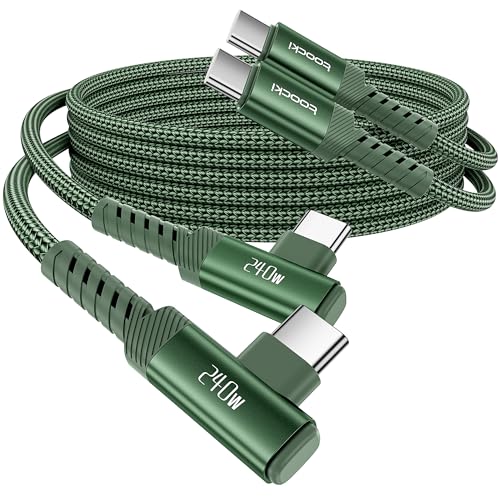 USB C Cable [2Pack, 6.6ft] 240W Fast Charging Type C Cord, Nylon Braided USB 2.0 Cable for iPhone 17 16 15 Pro Plus Pro Max Air, iPad Pro, Samsung Galaxy S24 S23, Switch, MacBook Pro, Pixel-Green - color: Green, size: 6.6+6.6FT