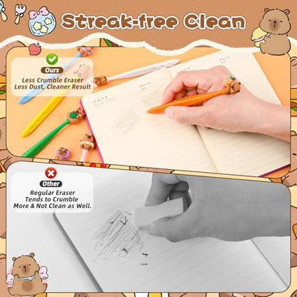 48 Pcs Cute Capybara Bobblehead Eraser for Pencils Kawaii Erasers Cute Fun Cartoon Erasers Supplies Birthday Classroom Gifts - style: New Capybara
