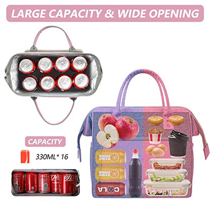 IDEATECH Insulated Lunch Box for Women, Cute & Reusable Cooler Lunch Bag for Work, Office & Picnic, Leak-Proof Tote with Shoulder Strap (Pink) - color: Pink
