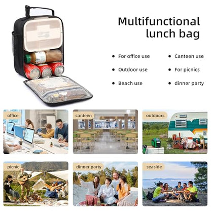 Lovoeo Lunch box Lunch bag for men women Insulated Lunchbox Lunch bags for Work Picnic Travel (Thicken grey) - color: Thicken grey