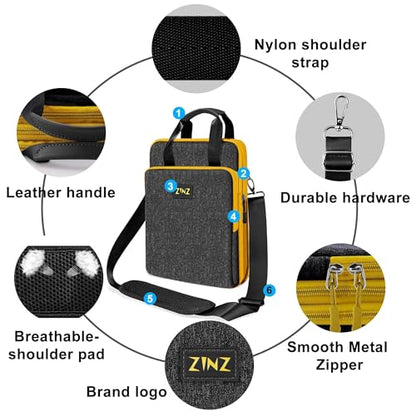 ZINZ Laptop Case 12.9 13 Shoulder Bag, Expandable Handbag with Valuables Compartment Compatible with MacBook Air/Pro/Neo 13" M5/M4/M3/M2/M1, iPad 12.9/13/11, Water-Resistant & Shockproof,B01K04 - color: B01k04, size: 13"