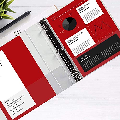3 Ring Binder 3 Inch, Heavy Duty D-Ring, Holds 650 Sheets, 6 Pack White with Clear View Covers & 2 Pockets for 8.5x11 Paper, Nonstick PVC-Free, Gap-Free Closure, Assembled in USA - Ring Binder Depot