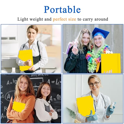 Zzrywuty 50 Packs Yellow Two Pocket File Folders with Business Card Slot,Textured Paper,Letter Size,Holds 100 Plus Sheets for School,Office,Business - color: Yellow-50pcs