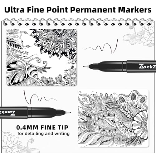 Ultra Fine Point Permanent Black Marker, 18 pack Permanent Markers, Permanent Markers Ultra Fine Tip 0.4 mm Tip, Waterproof & Fade-Proof Ink, Quick Drying, Writing on Paper, Plastic, Metal, Glas - size: 1 Count (Pack of 18)