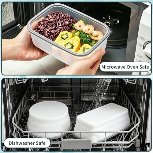 4 Pcs Silicone Collapsible Food Storage Containers with Lids, Silicone Rectangle Collapsible Bowls for Camping, RV Accessories, Travel Trailer Must, Rectangle