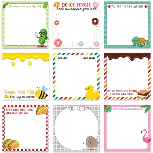 Inspirational Sticky Notes Gifts - 9 Pack Fun Positive Notepads 3x3 Inches, Funny Motivational Self-Adhesive Memo Pads, Positive Office Study Supplies Gift (450 Sheets) - style: Inspirational