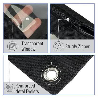 Mr. Pen- Pencil Pouch for 3 Ring Binder, 30 Pack, 10"x6.75", Smooth Zipper | Clear Window, Bulk Large Capacity Pencil Case with 3 Reinforced Grommets for School, Office, Supplies Storage | Clear Window, Bulk Large Capacity Pencil Case with 3 Reinforced Gr