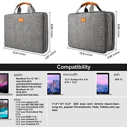 ZINZ Slim Expandable Laptop Case 13 Inch Sleeve Upgraded Protective Durable TSA Handbag for 13" MacBook Air/Pro/Neo M5/M4/M3/M2/M1, iPad Pro 12.9, Surface Pro 3/4/5/6/2017 12.3", XPS 13,D01G01 - color: D01g01, size: 13"