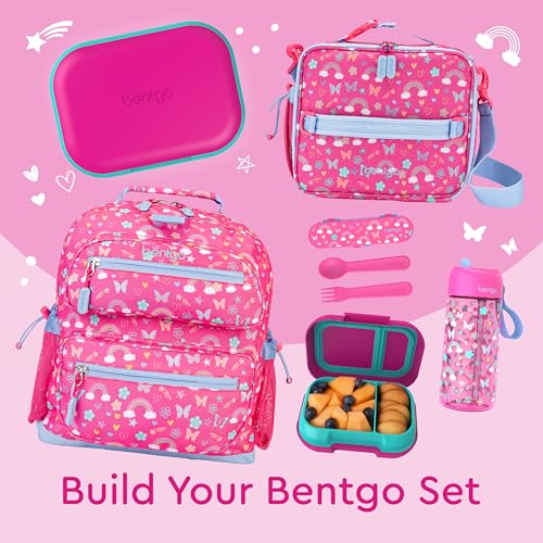 Bentgo Kids Snack Leak-Proof 2 Compartment Bento-Style Container | For Snacks & Small Meals, Easy-Open Latch, Dishwasher Safe, BPA-Free for School, Daycare, & Sports, Ages 3+ (Fuchsia/Teal) - color: Fuchsia/Teal