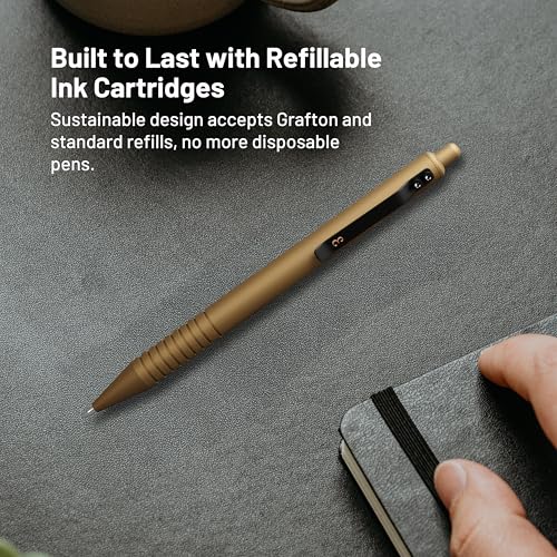 Everyman Military Grafton Super Matte Full Click Refillable Gel Pen | Durable EDC Writing Tool with Deep Grip | Smooth 0.7mm Ink Flow for Daily Use, Notes, Journaling, and Office Essentials - color: Military, style: Full Click