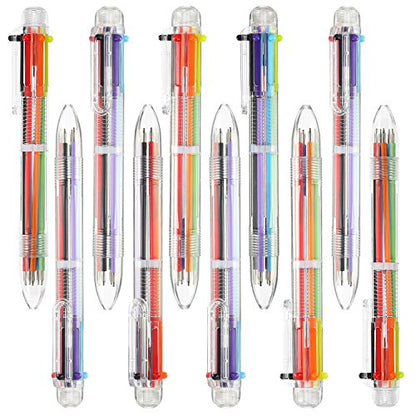 Hicarer 20 Pack 6-in-1 Retractable Ballpoint Pens 6-Color Ballpoint Pen Multicolor Pens for Office School Supplies Students Children Gift