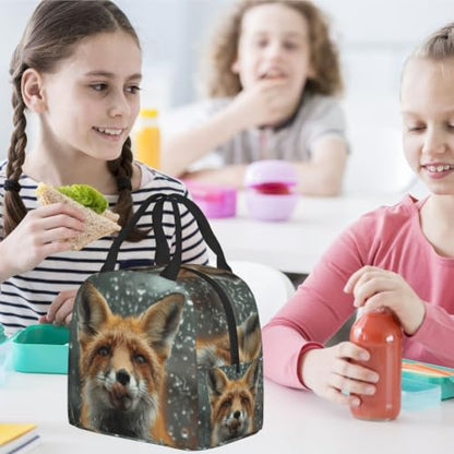Funny 3d Fox Lunch Box Insulated Meal Bag Lunch Bag Reusable Snack Bag Food Container For Boys Girls Men Women School Work Travel Picnic - color: Funny Fox